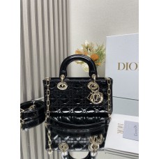 BOLSA DIOR LADY JOY PEQUENA VERNIZ