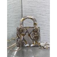 DIOR LADY SUPER MINI CROCO