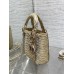 DIOR LADY SUPER MINI CROCO DOURADA