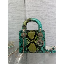 DIOR LADY SUPER MINI CROCO VERDE MESCLADO